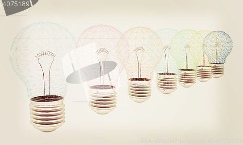 Image of lamps. 3D illustration. 3D illustration. Vintage style.