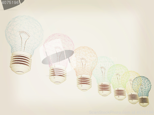 Image of lamps. 3D illustration. 3D illustration. Vintage style.