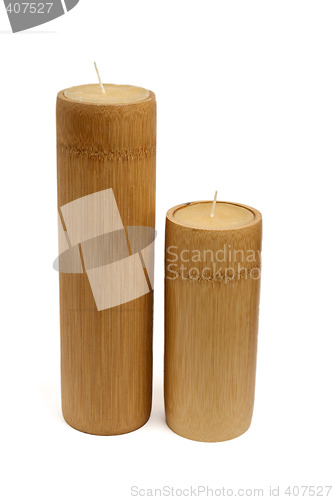 Image of two wooden candles