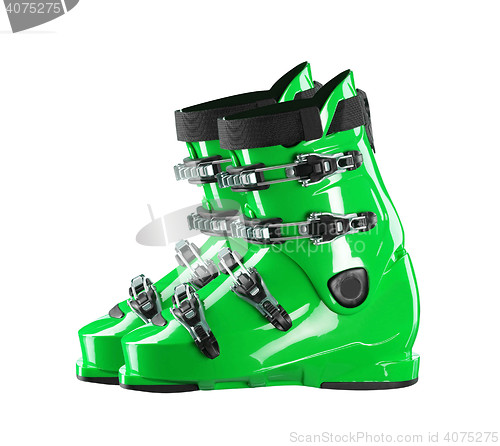 Image of Pair green-dark ski shoe