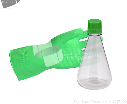 Image of Green glove and a test tube