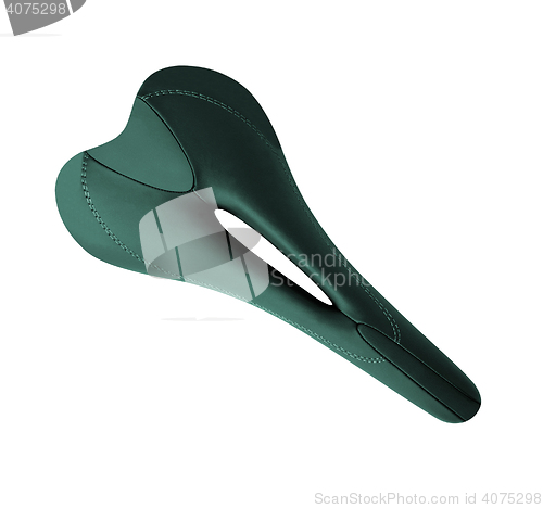 Image of bicycle seat isolated against a white background