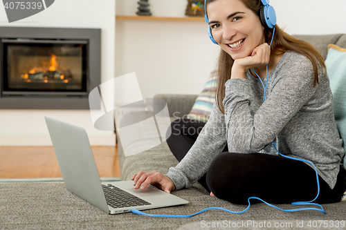 Image of Working at home while listen music