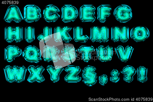 Image of abstract blue alphabet