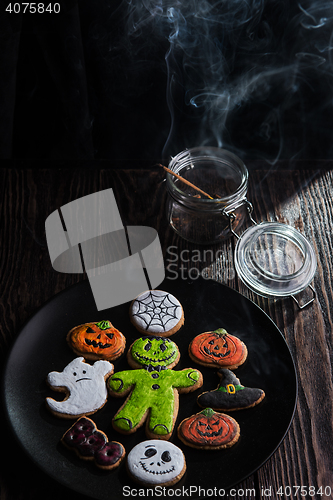 Image of Homemade delicious ginger biscuits for Halloween