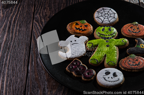 Image of Homemade delicious ginger biscuits for Halloween