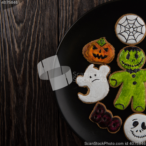 Image of Homemade delicious ginger biscuits for Halloween