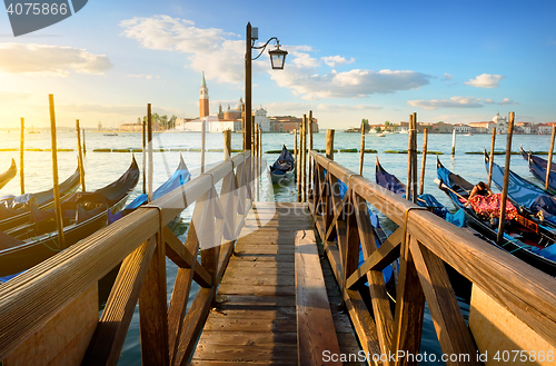 Image of Gondolas and pier