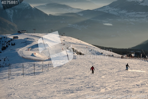 Image of Skiing slopes from the top