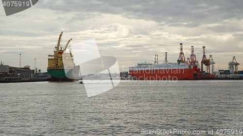 Image of Industrial ships in port