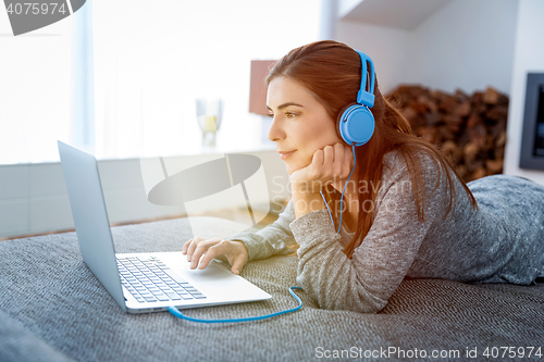 Image of Working at home while listen music