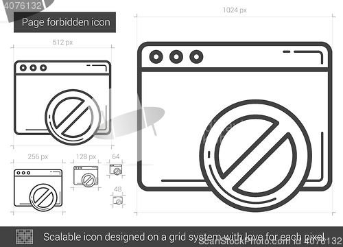 Image of Page forbidden line icon.