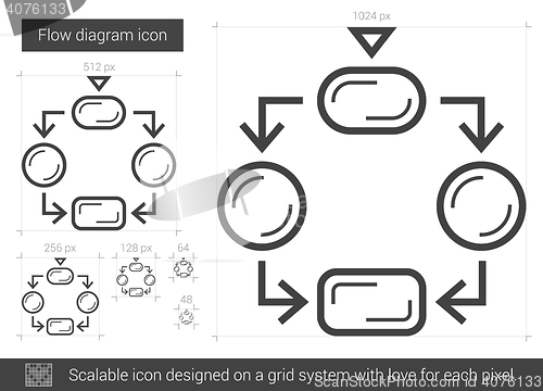 Image of Flow diagram line icon.