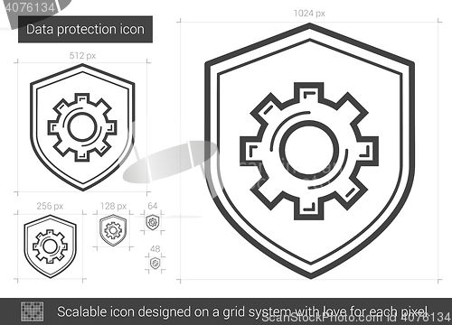 Image of Data protection line icon.