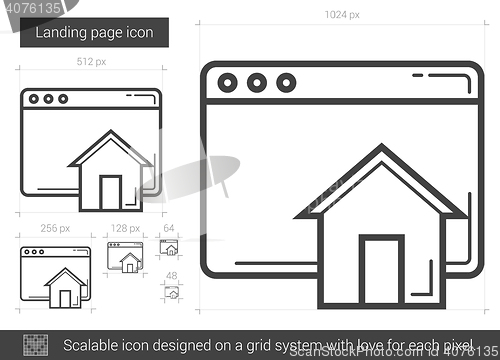 Image of Landing page line icon.