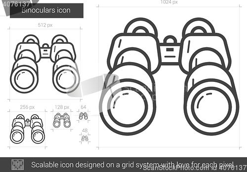 Image of Binoculars line icon.