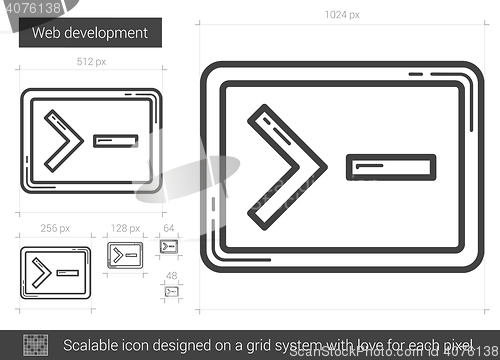 Image of Web development line icon.