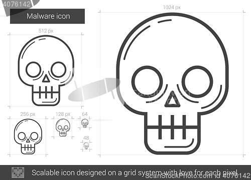 Image of Malware line icon.