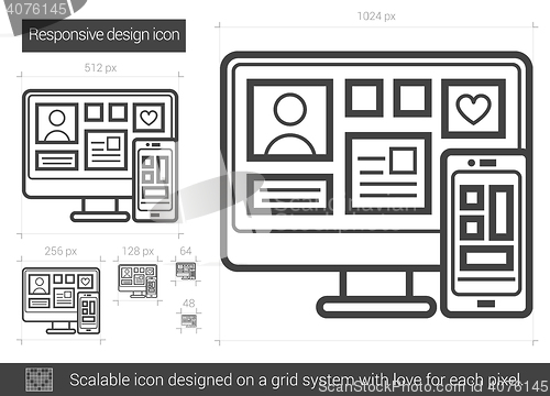 Image of Responsive design line icon.