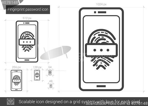 Image of Fingerprint password line icon.