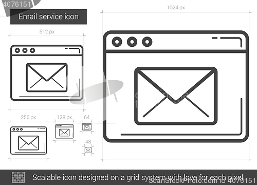 Image of Email service line icon.