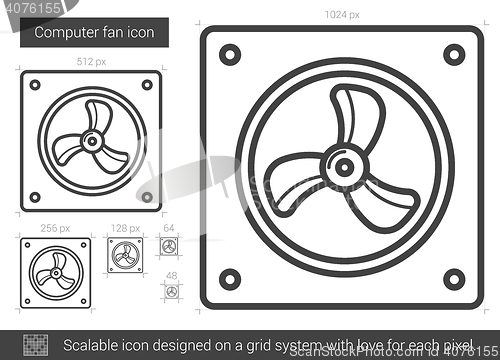 Image of Computer fan line icon.