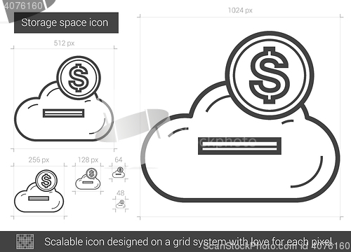 Image of Storage space line icon.