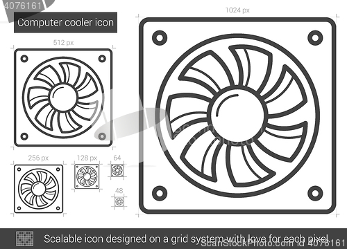Image of Computer cooler line icon.