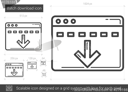 Image of Batch download line icon.