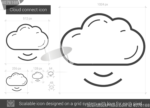 Image of Cloud connect line icon.