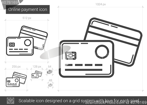 Image of Online payment line icon.