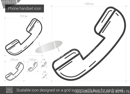 Image of Phone handset line icon.