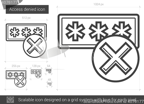 Image of Access denied line icon.