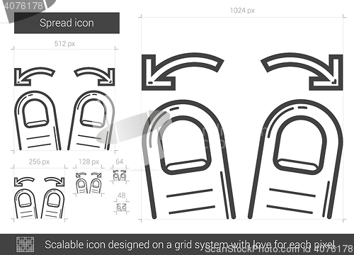 Image of Spread line icon.