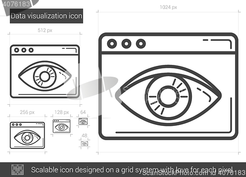 Image of Data vizualization line icon.