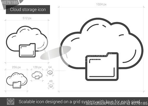 Image of Cloud storage line icon.