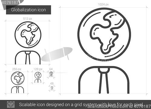 Image of Globalization line icon.