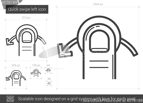 Image of Quick swipe left line icon.