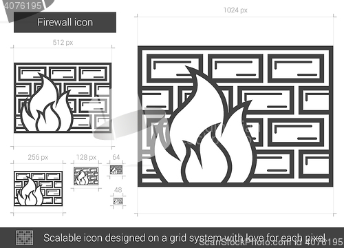 Image of Firewall line icon.