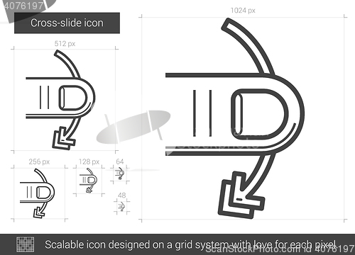 Image of Cross-slide line icon.