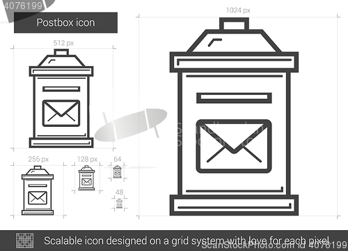 Image of Postbox line icon.