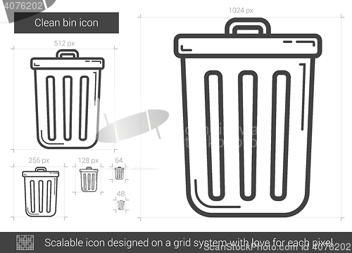 Image of Clean bin line icon.