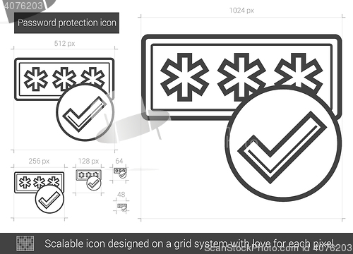 Image of Password protection line icon.