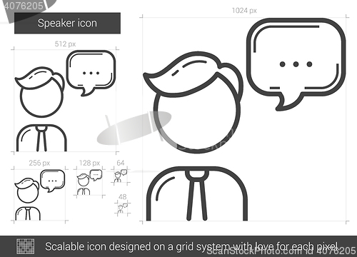 Image of Speaker line icon.