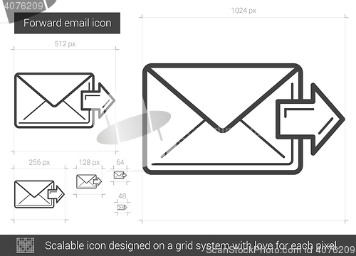 Image of Forward email line icon.