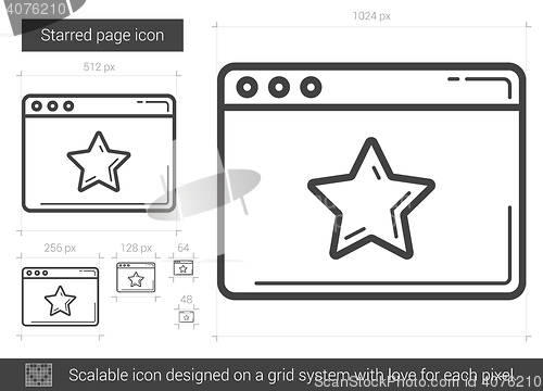 Image of Starred page line icon.