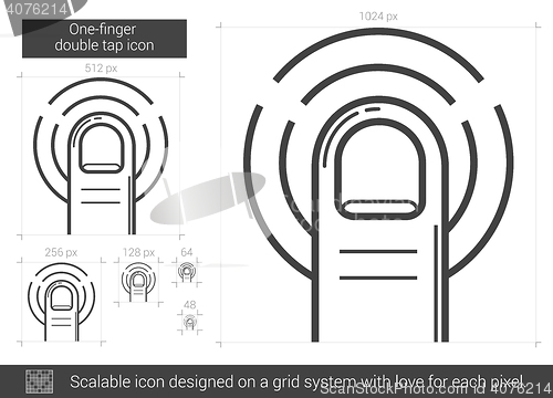 Image of One-finger double tap line icon.