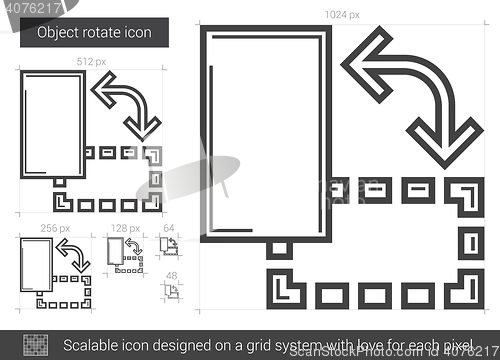 Image of Object rotate line icon.