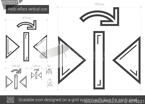 Image of Redo reflect vertical line icon.