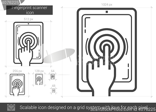 Image of Fingerprint scanner line icon.